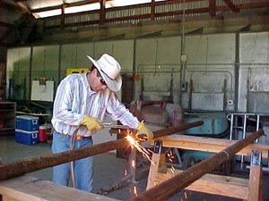 David at work with the welder